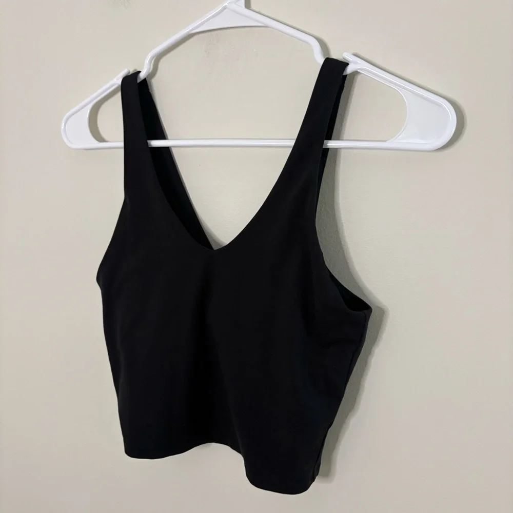 All In Motion Women’s XS Black Crop Tank Top Non Padded sporty gym yoga